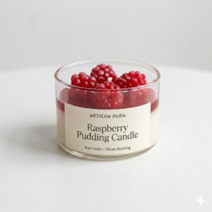 Raspberry pudding candle