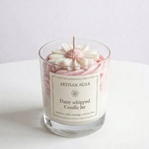 Daisy Whipped Candle Jar